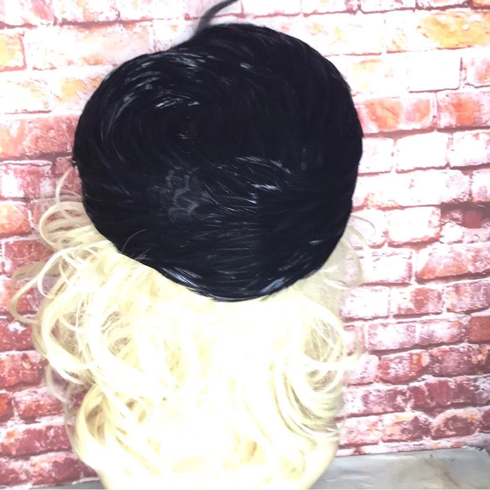 Vintage MCM Mr. John's Black Iridescent Feather Toque Hat in Original Box
